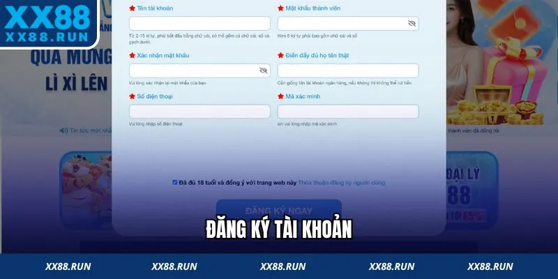 Đăng ký tài khoản dễ dàng
